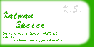 kalman speier business card